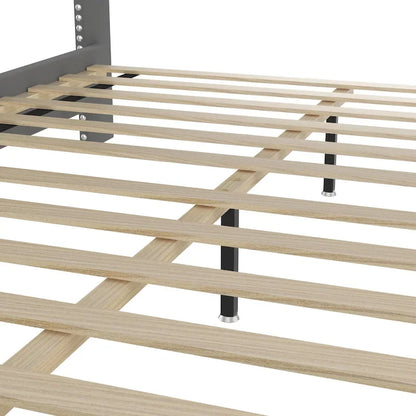 Queen Size Tufted Upholstered Bed Frame Low Profile Velvet Bed Frame Platform with Raised Wingback Headboard