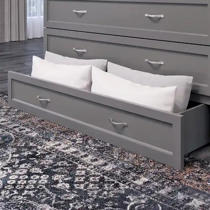 Northfield Full Murphy Bed Chest with Mattress in Grey