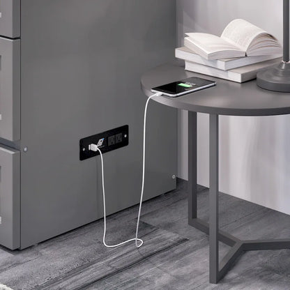 Northfield Full Murphy Bed Chest with Mattress in Grey