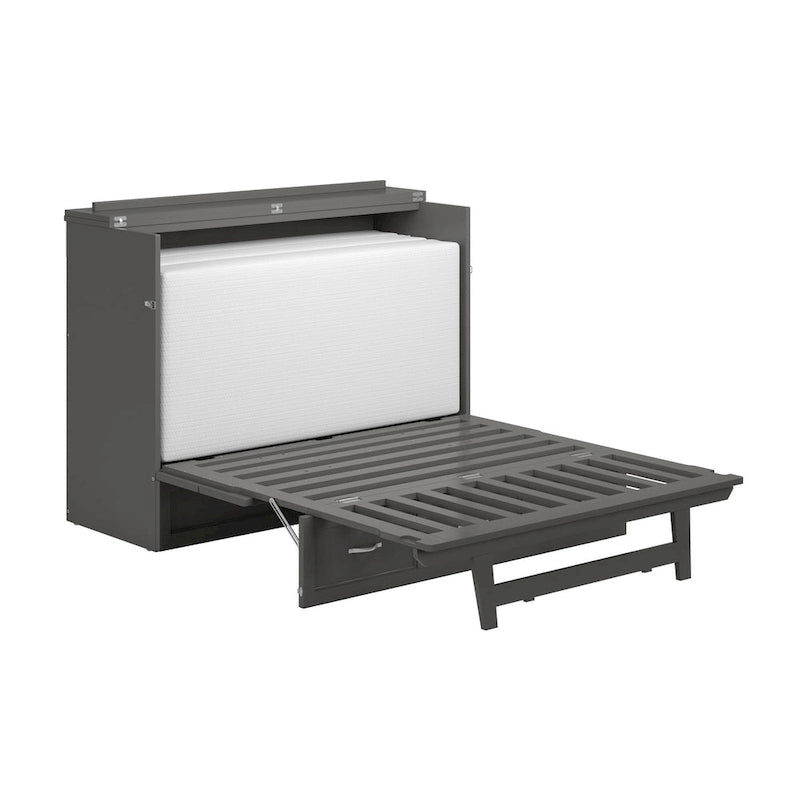 Northfield Full Murphy Bed Chest with Mattress in Grey