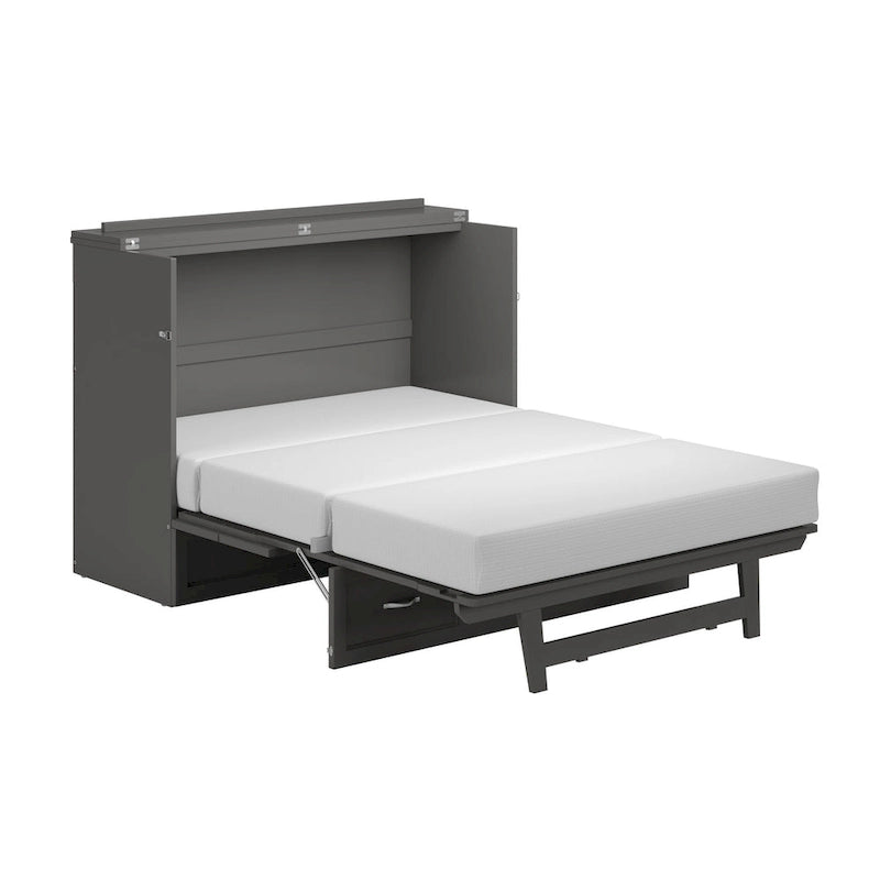 Northfield Full Murphy Bed Chest with Mattress in Grey