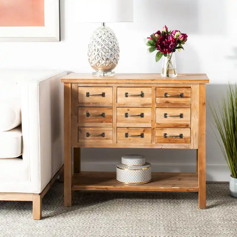 SAFAVIEH Neppie Natural Oak 9-Drawer Chest