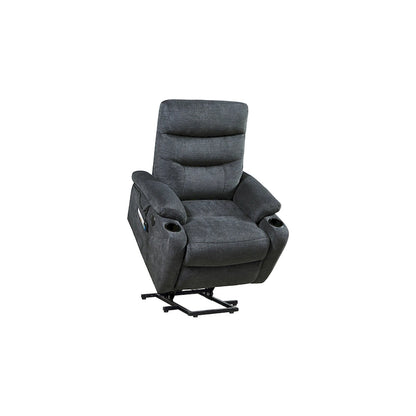 Liyasi Electric Power Lift Recliner Chair with Massage and Heat for Elderly, 3 Positions, 2 Side Pockets, Cup Holders, USB Char