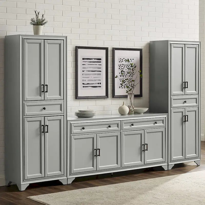 Crosley Tara 3-piece Sideboard and Pantry Set - 15x108.5x67.75