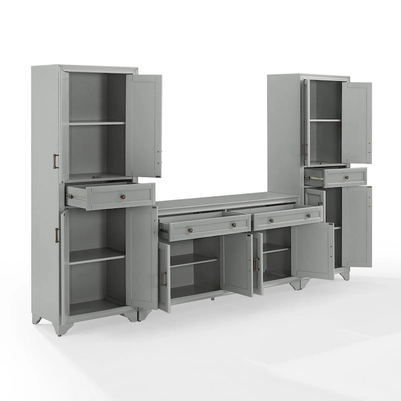 Crosley Tara 3-piece Sideboard and Pantry Set - 15x108.5x67.75