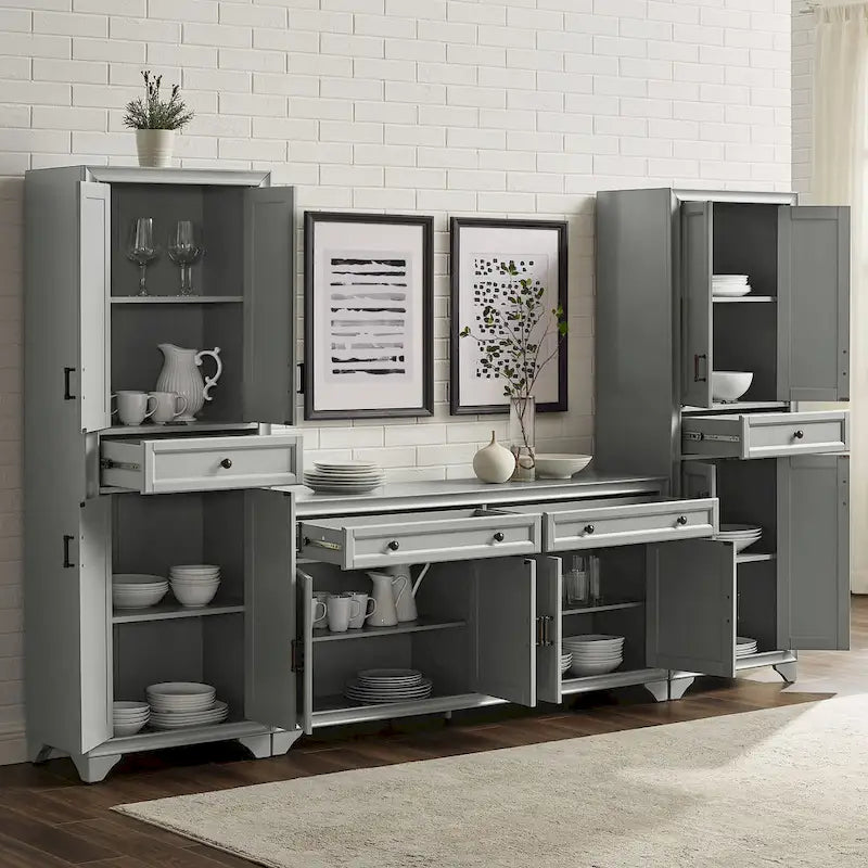 Crosley Tara 3-piece Sideboard and Pantry Set - 15x108.5x67.75