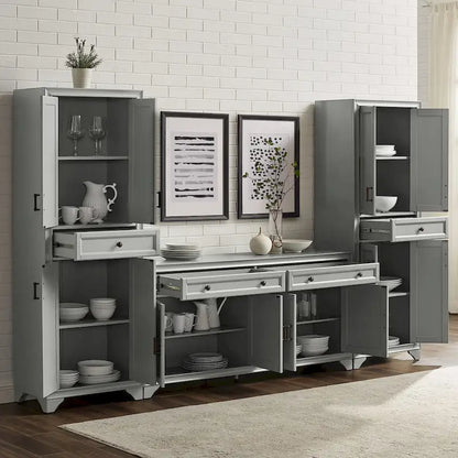 Crosley Tara 3-piece Sideboard and Pantry Set - 15x108.5x67.75