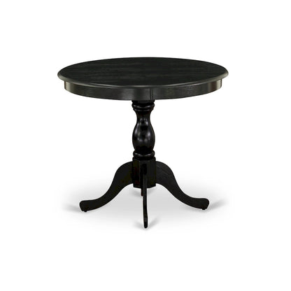 East West Furniture Dining Room Table - a Round kitchen Table Top with Pedestal Base, (Finish Options Available)