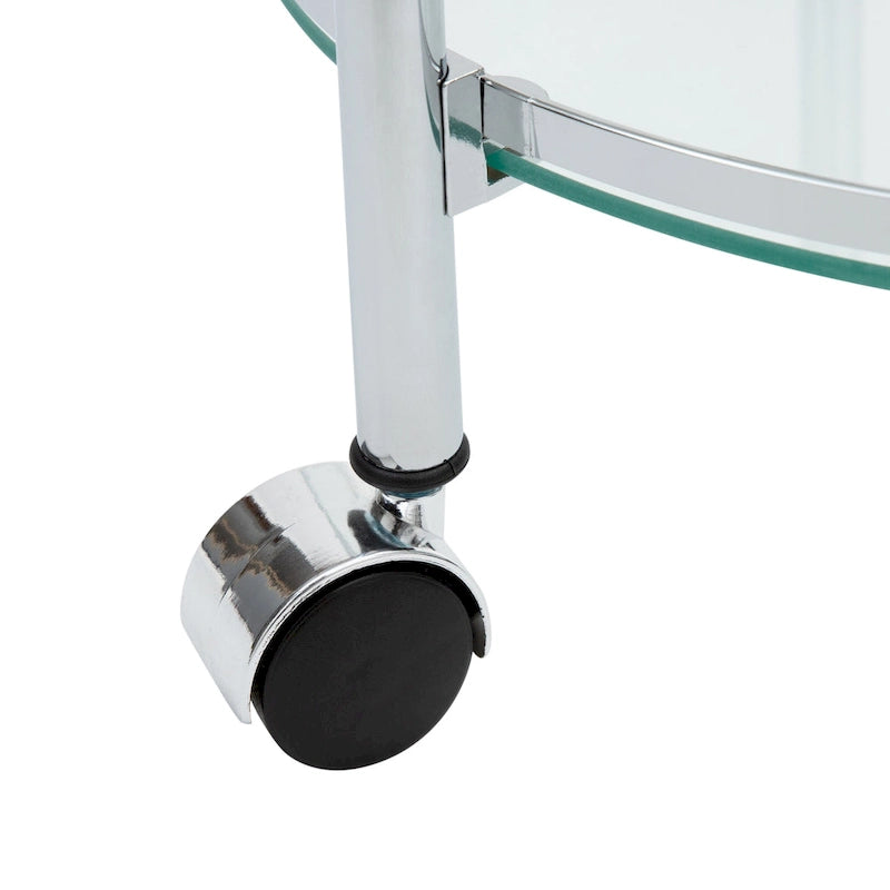 Organize It All Circular Tempered Glass Rolling Serving Cart - 15.25 x 16.75 x 29.75