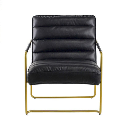 A&B Home 30-inch Black Chair with Gold Frame