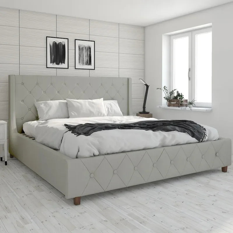CosmoLiving by Cosmopolitan Mercer Upholstered Platform Bed Frame