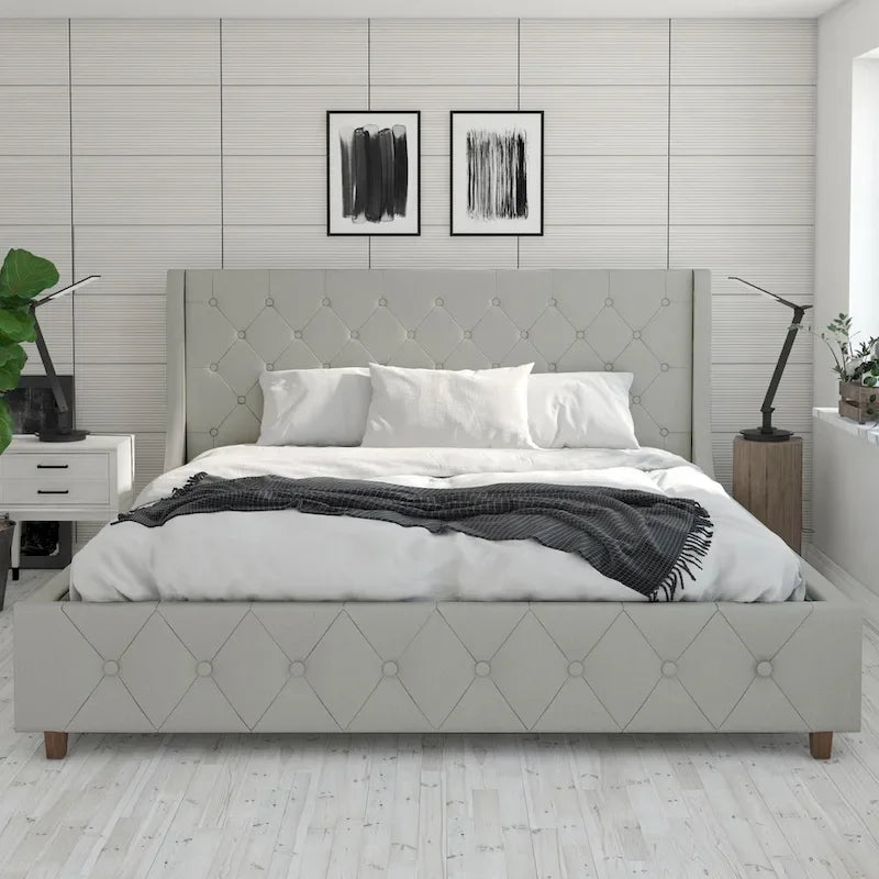 CosmoLiving by Cosmopolitan Mercer Upholstered Platform Bed Frame