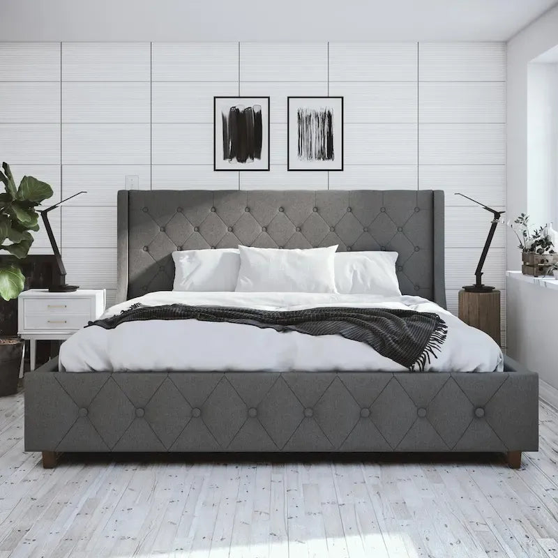 CosmoLiving by Cosmopolitan Mercer Upholstered Platform Bed Frame