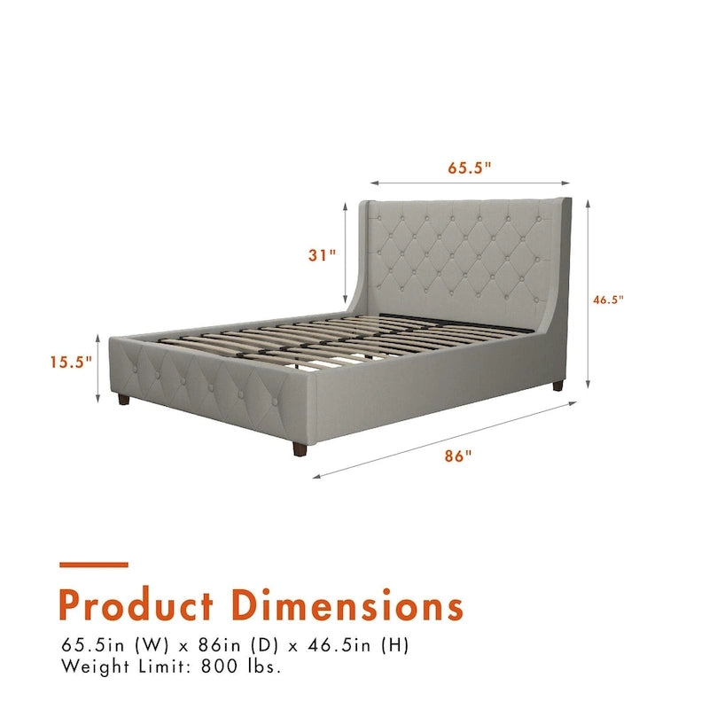 CosmoLiving by Cosmopolitan Mercer Upholstered Platform Bed Frame