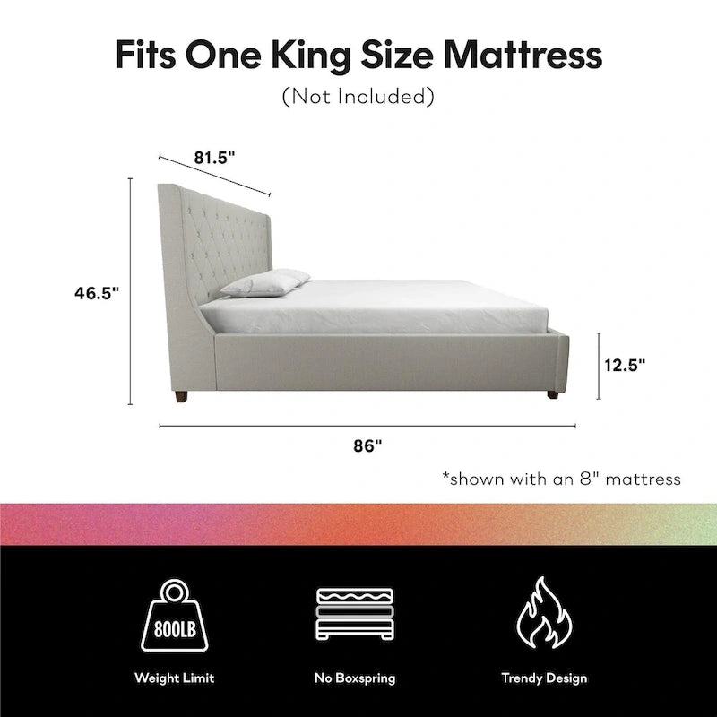 CosmoLiving by Cosmopolitan Mercer Upholstered Platform Bed Frame