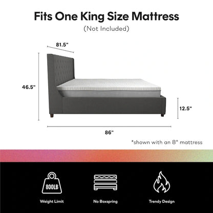 CosmoLiving by Cosmopolitan Mercer Upholstered Platform Bed Frame