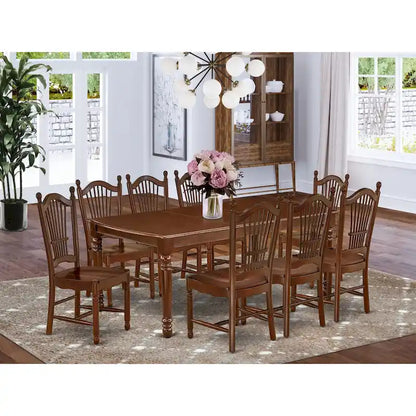 East West Furniture Modern Dining Table Set- a Rectangle Wooden Table and Dining Room Chairs, Mahogany (Pieces Option)