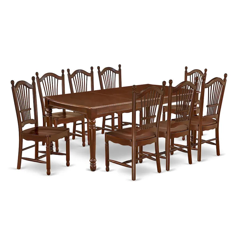 East West Furniture Modern Dining Table Set- a Rectangle Wooden Table and Dining Room Chairs, Mahogany (Pieces Option)