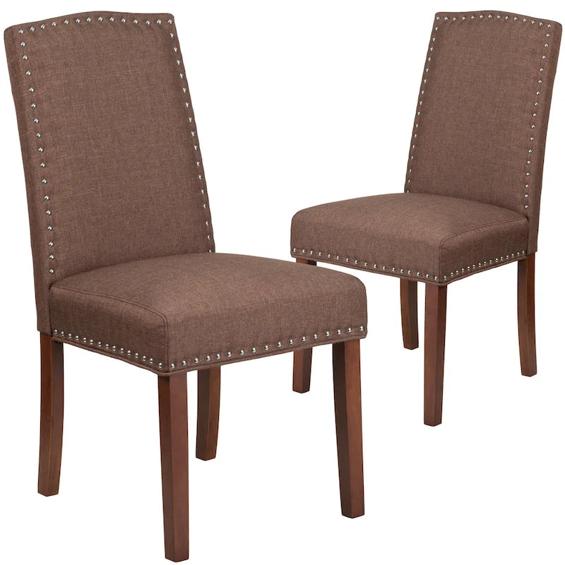 Parsons Chair with Silver Nailhead Trim (Set of 2)