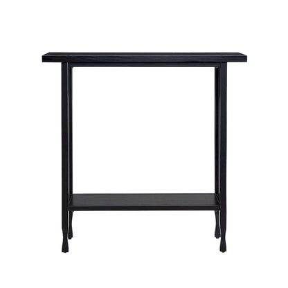 Leick Home Peter Matte Black Slatted Mission Oak Hall Stand