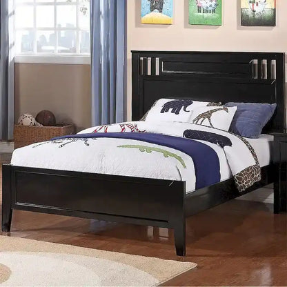 Appealing Full Bed Wooden Finish Black