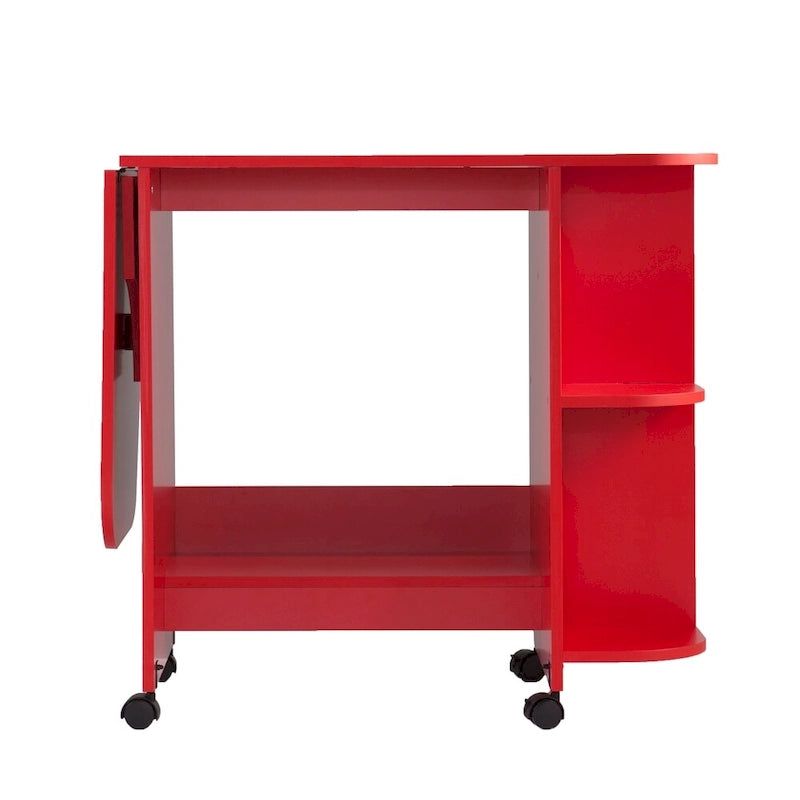 SEI Furniture Eastwick Farmhouse Red Foldable Rolling Sewing Table/ Craft Station