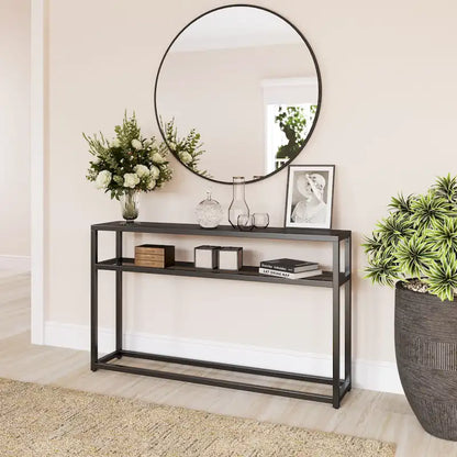 SEI Furniture Baldrick Modern 50 Long Console Table with Shelf