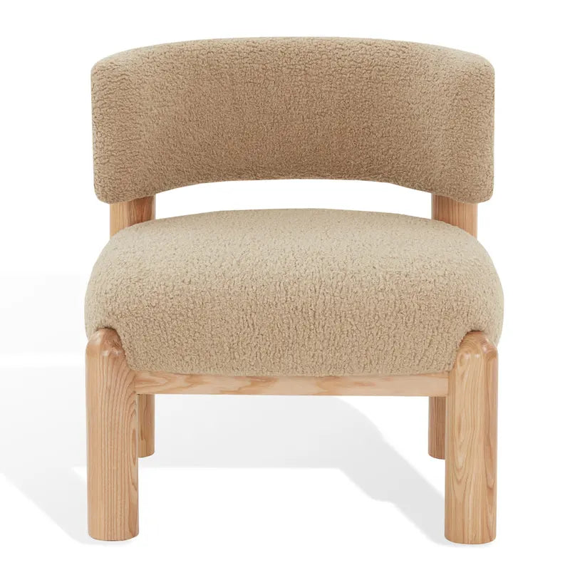 SAFAVIEH Couture Dineke Faux Shearling Accent Chair - 26 In. W x 26 In. D x 28 In. H - 26Wx26Dx28H