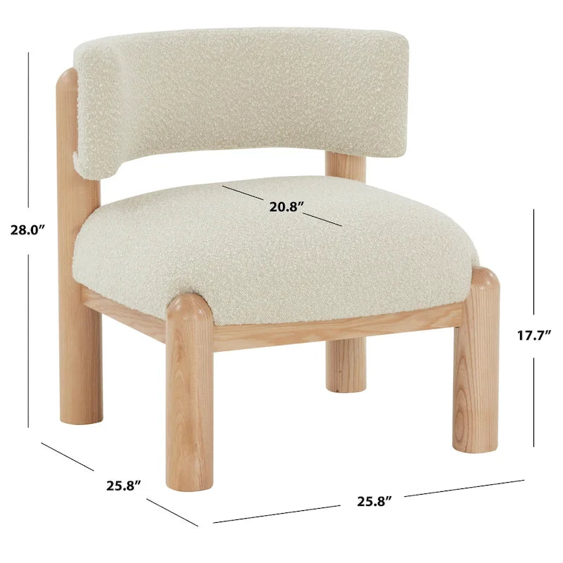 SAFAVIEH Couture Dineke Faux Shearling Accent Chair - 26 In. W x 26 In. D x 28 In. H - 26Wx26Dx28H