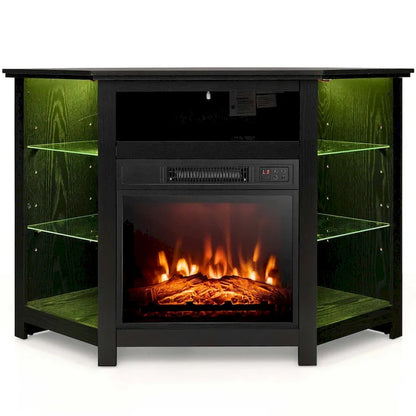 Costway Fireplace TV Stand w/ Led Lights & 18 Electric Fireplace for - See Details