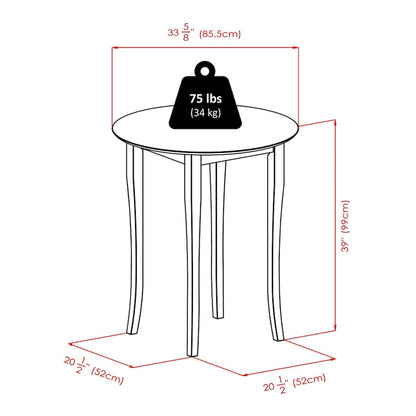 3-Pc High Table with V-back Bar Stools, Walnut