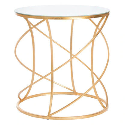 SAFAVIEH Treasures Jeanine Gold/ White Top Accent Table - 20 x 20 x 21.2 - 20Wx20Dx21H