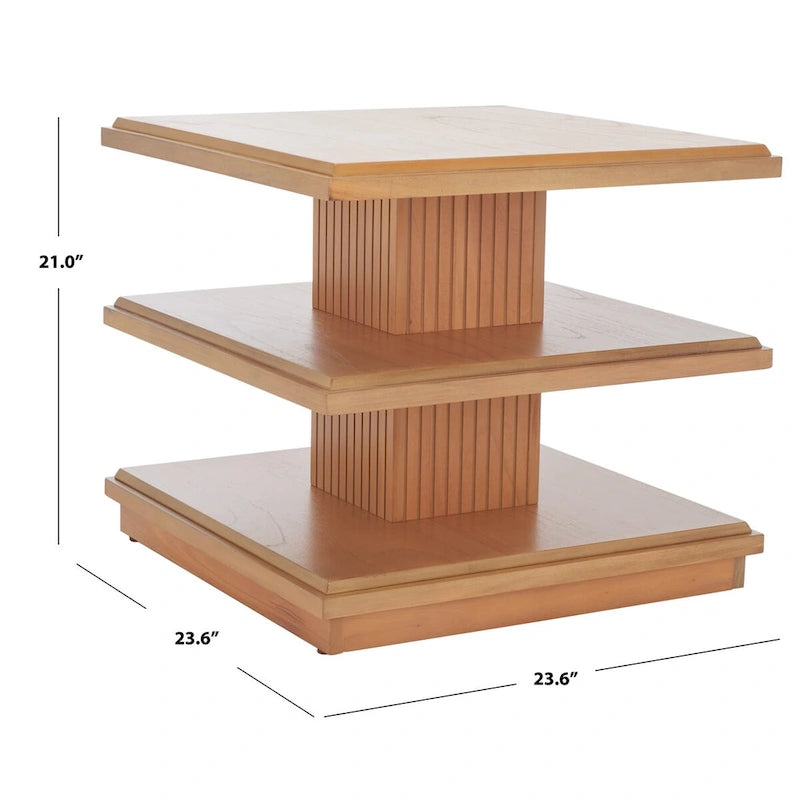 SAFAVIEH Ava 2-Shelf Accent Table - 24 L x 24 D x 21 H - 24Wx24Dx21H