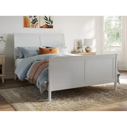AFI, Portland Solid Wood Low Profile Platform Bed with Matching Footboard