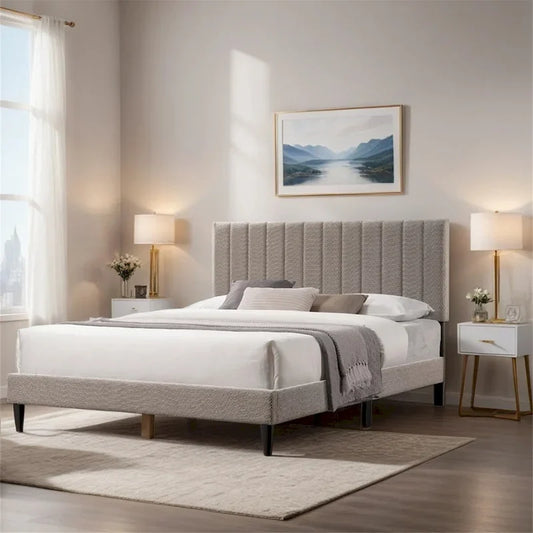 Queen Size Tufted Upholstered Platform Bed