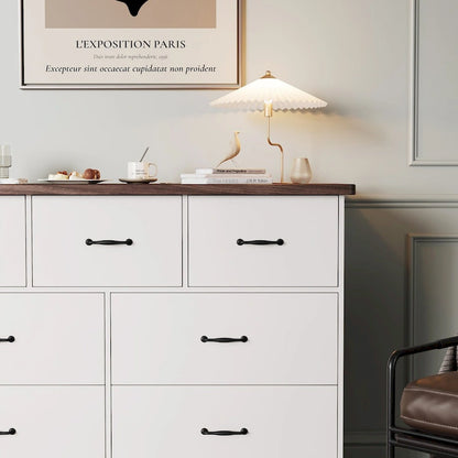 Modern Dresser for Bedroom, 7 Drawer Double Dresser Sideboard