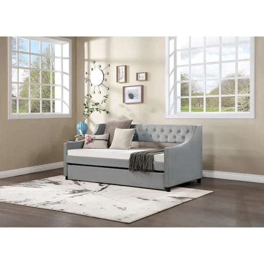 Daybed with Trundle Upholstered Tufted Sofa Bed,full Size