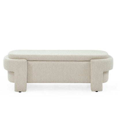 GEITIN Linen Fabric Upholstered Bench with Large Storage Space