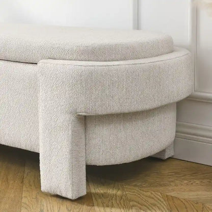 GEITIN Linen Fabric Upholstered Bench with Large Storage Space