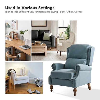 Terri Traditional Roll Arm Manual Recliner with Solid Wood Legs Set of 2 by HULALA HOME