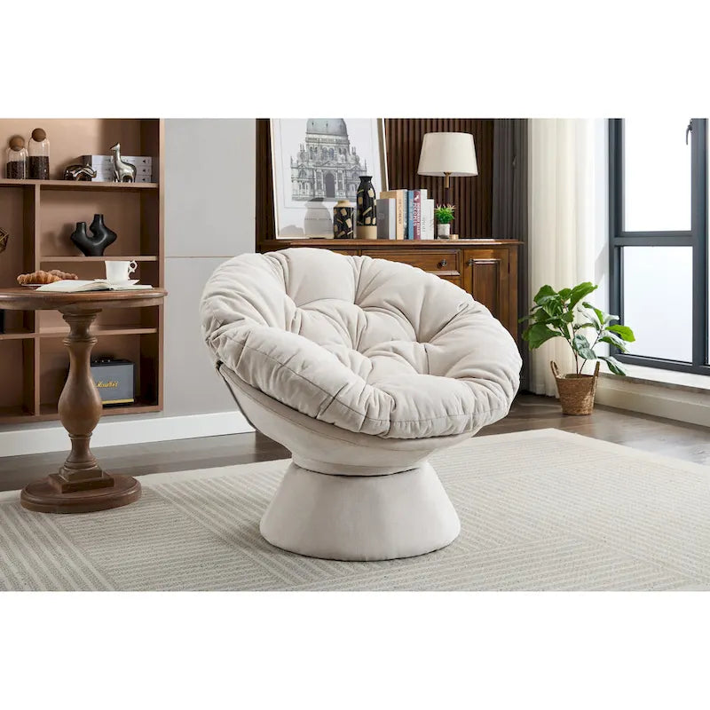 Oversized Swivel Accent Chair, 360 Swivel Barrel Chair, Papasan Chair for Living Room Bedroom