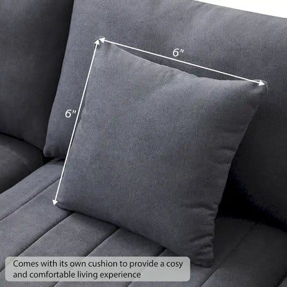 Modern 5-Seat L-Shape Sectional Sofa with Vertical Stripes, 2 Pillows, Convertible Ottoman