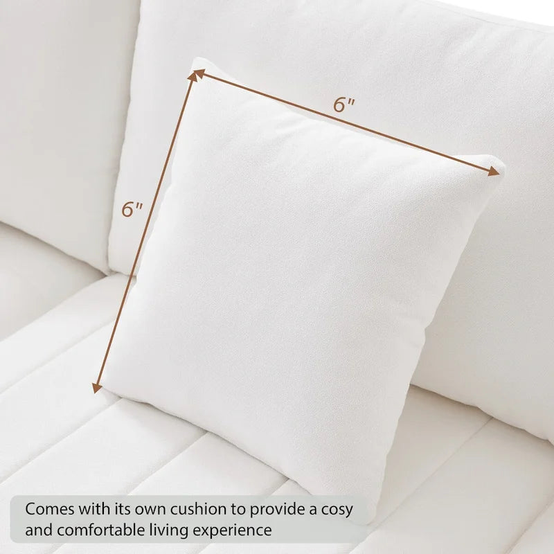 Modern 5-Seat L-Shape Sectional Sofa with Vertical Stripes, 2 Pillows, Convertible Ottoman