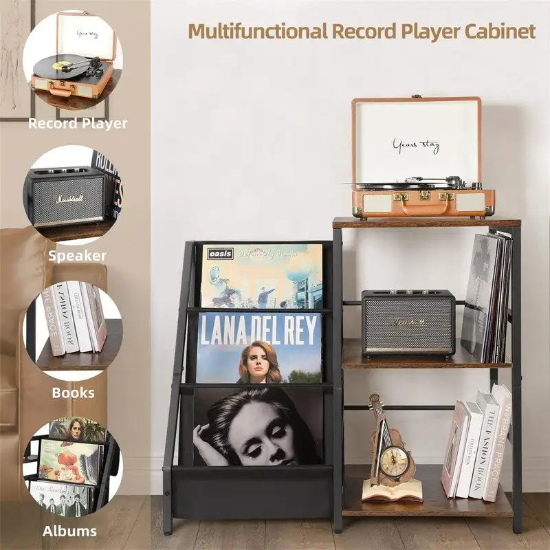 Record Player Stand - 15.74D x 33.85W x 29.72H