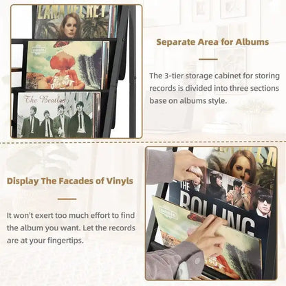 Record Player Stand - 15.74D x 33.85W x 29.72H