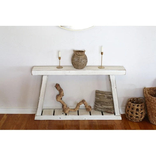 White 46x7x28 Single Top A-Frame Console