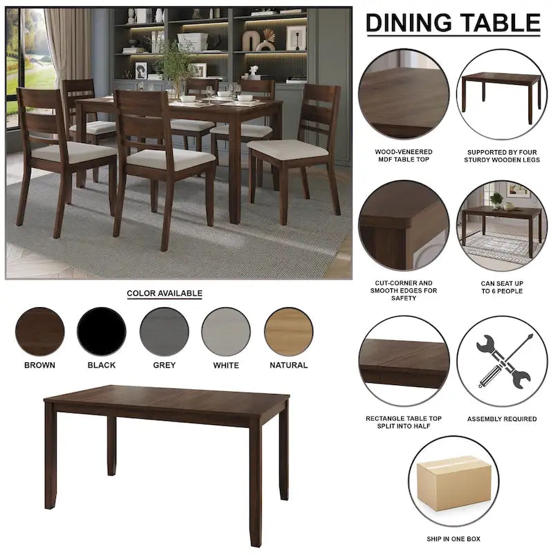 CraftPorch Vintage Style 5-piece Wooden Dining Set