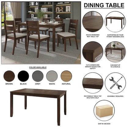 CraftPorch Vintage Style 5-piece Wooden Dining Set