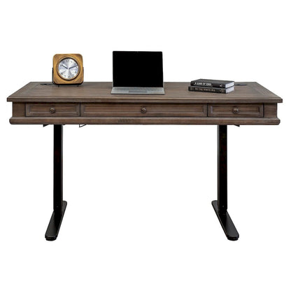 Carson Wood Electronic Sit/Stand Desk, Standing Desk, Gray