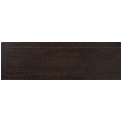 Retro Design Console Table with Two Open Shelves, Pine Solid Wood Frame and Legs for Living Room